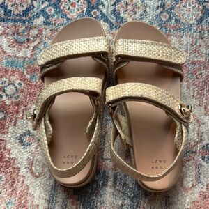 Target A New Day raffia sandals with gold hardware Women's Beige Sandals